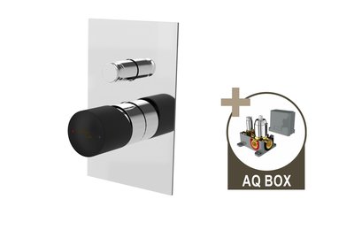 PLATFORM Round, podomítková sprchová baterie pro 2 odběrná místa, s AQ-boxem