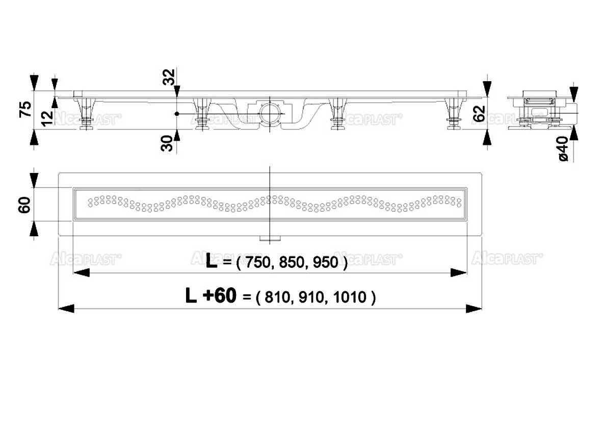 liniovy podlahovy plastovy zlab APZ8 - pro rekonstrukce - Sagittarius