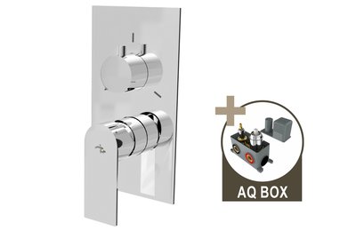 PLATFORM, podomítková sprchová baterie pro 3 odběrná místa, s AQ-boxem a keramickým přepínačem