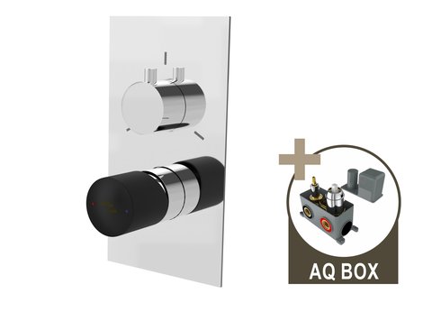 PLATFORM Round, podomítková sprchová baterie pro 3 odběrná místa, s AQ-boxem a keramickým přepínačem