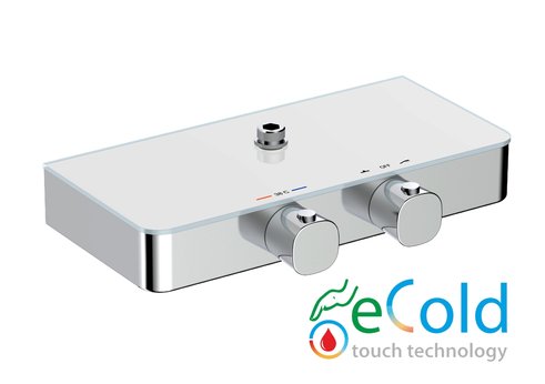 TO-FOWG3130-2, FORNAX, sprchová termostatická baterie pro 2 odběrná místa, bílé sklo