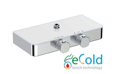 TO-FOWG3130-2, FORNAX, sprchová termostatická baterie pro 2 odběrná místa, bílé sklo