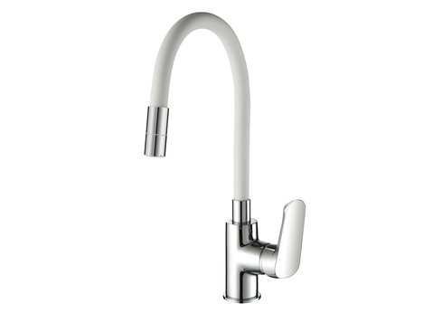 YOUTH, dřezová stojánková baterie s bílým flexi ramínkem