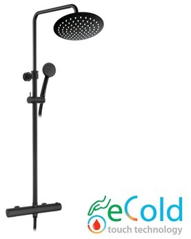 sprchový set termostatické baterie BLAZAR s tyčí Tevere black a sprchovou sadou