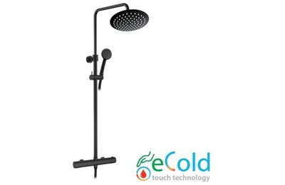 sprchový set termostatické baterie BLAZAR s tyčí Tevere black a sprchovou sadou