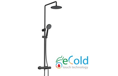 sprchový set termostatické baterie BLAZAR s tyčí Tevere black a sprchovou sadou