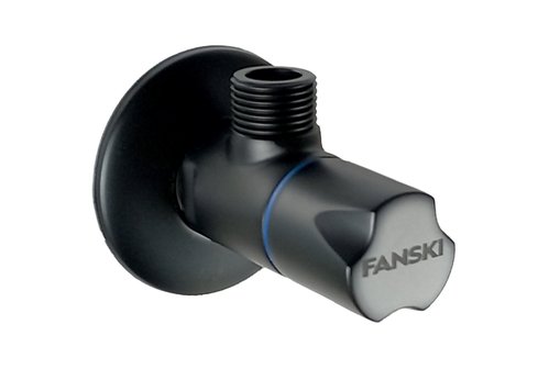 rohový ventil BLACK s&nbsp;keram.vrškem 1/2"x 3/8" sítko, modrý - FANSKI