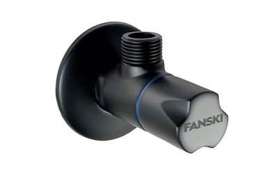 rohový ventil BLACK s keram.vrškem 1/2"x 3/8" sítko, modrý - FANSKI