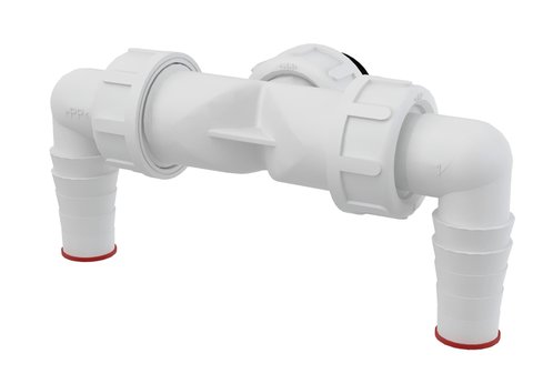 ALC-P148Z - dvojité kolínko pro pračkové sifony G1" / 17–23 s&nbsp;klapkami