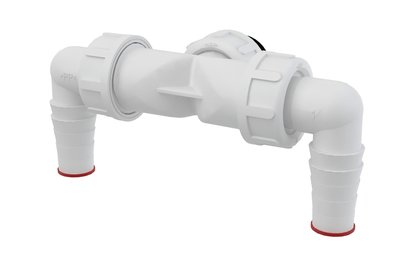 ALC-P148Z - dvojité kolínko pro pračkové sifony G1" / 17–23 s&nbsp;klapkami