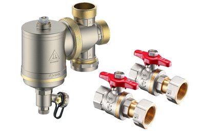 SET - magnetický odlučovač nečistot a 2ks kulových kohoutů S30 1"